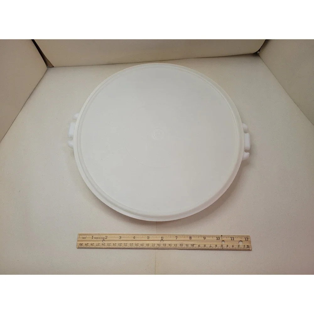 Vintage Tupperware Party Susan 405-1 White Divided Serving Tray with Lid 224-13